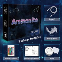 Ammonite Axolotl 3D LED éjszakai lámpa 16 szín távirányítóval gyerekeknek 7