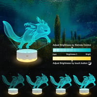 Ammonite Axolotl 3D LED éjszakai lámpa 16 szín távirányítóval gyerekeknek 3