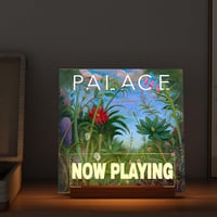 Suport pentru viniluri Ammonite Now Playing, din lemn și acril, cu iluminare LED - alb cald 2