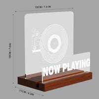 Suport pentru viniluri Ammonite Now Playing, din lemn și acril, cu iluminare LED - alb cald 6