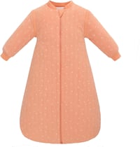 amo nenes Baba Hálózsák 2.5 TOG - 100% Pamut Téli Hálózsák Levehető Ujjakkal, 72 cm, 0-6 Hónapos Babáknak, Narancssárga 1