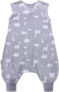 amo nenes Lábfejes Baba Hálózsák - Pamut Zsiráf Mintás Ujjatlan Alvózsák Kisfiúknak és Kislányoknak, Egész Éves Használatra, XL Méret 2
