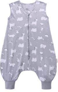 amo nenes Lábfejes Baba Hálózsák - Pamut Zsiráf Mintás Ujjatlan Alvózsák Kisfiúknak és Kislányoknak, Egész Éves Használatra, XL Méret 1