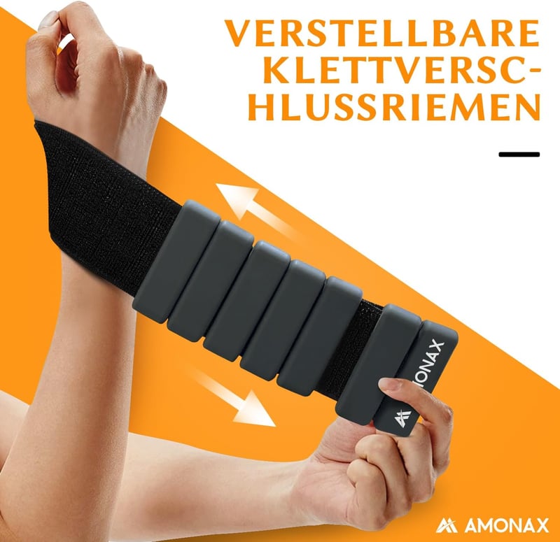 Amonax Bokasúly Szett 2x0,5 kg - Fekete Fitnesz Súlyok Karra és Lábra, Edzéssúlyok Jógához, Pilateshez, Tánchoz, Erősítő Edzéshez Férfiaknak