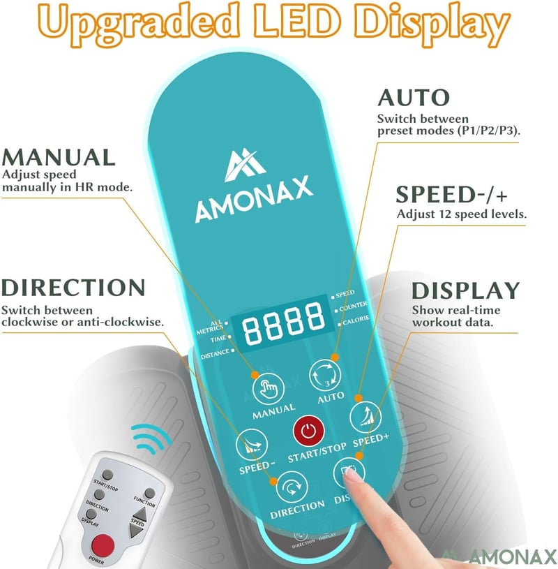 Amonax Elektromos Mini Elliptikus Tréner Ülő Pedálozó Gép Időseknek