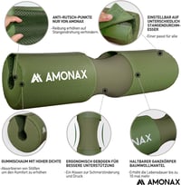 Amonax Extra Vastag Súlyzórúd Párna - Nyakvédő Hip Thrust és Guggolás Gyakorlatokhoz, Ergonomikus Fogás, 120 kg Teherbírás, Zöld 6