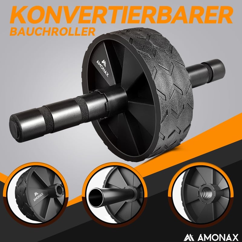 Amonax Hasizom Erősítő Roller Szett - Csúszásmentes Edzőkerék Térdvédő Párnával, Otthoni Edzéshez, Férfiaknak és Nőknek