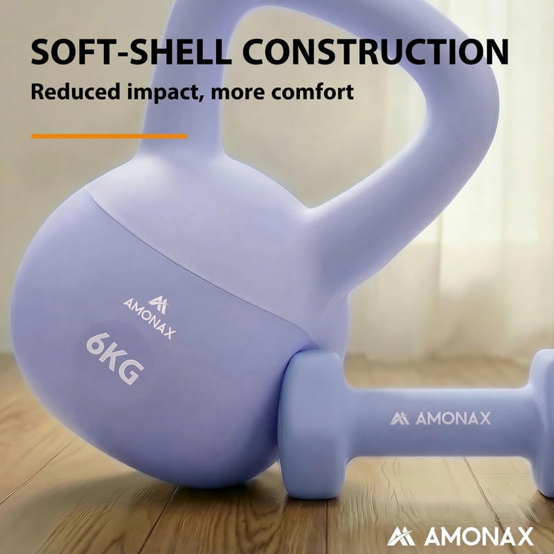Amonax Kettlebell szett 4-10 kg, neoprén bevonatú, csúszásmentes fogantyú