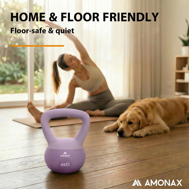 Amonax Kettlebell szett 4-10 kg, neoprén bevonatú, csúszásmentes fogantyú
