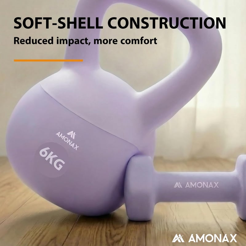 Amonax Kettlebell szett 4-10 kg, neoprén bevonatú, csúszásmentes fogantyú