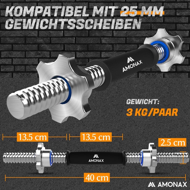 Amonax Öntöttvas Súlytárcsa Szett 2,5-10 kg - 25 mm és 50 mm Olimpiai Súlyzórúdhoz - Edzőtermi Súlyemelő Tárcsák Otthoni Edzéshez