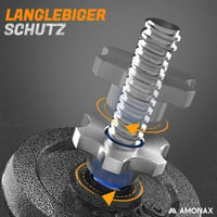 Amonax Öntöttvas Súlytárcsa Szett 2,5-10 kg - 25 mm és 50 mm Olimpiai Súlyzórúdhoz - Edzőtermi Súlyemelő Tárcsák Otthoni Edzéshez 3