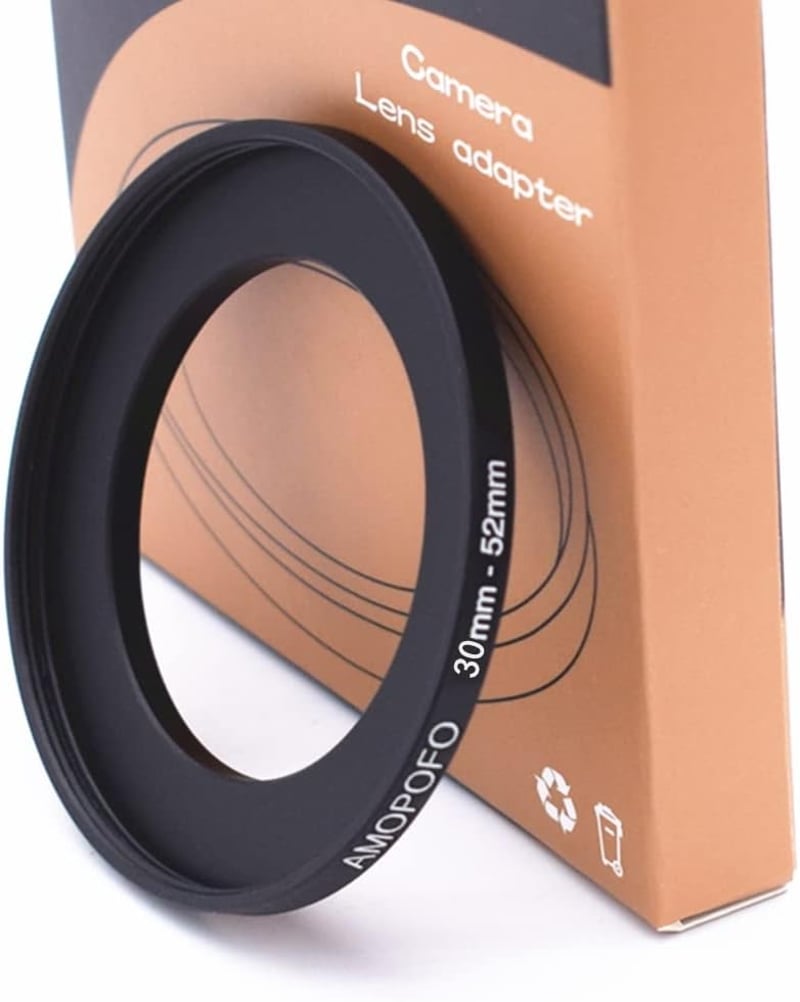 AMOPOFO 30mm-52mm Lencsekonverter Adapter CNC Fém Kamera Szűrőgyűrű