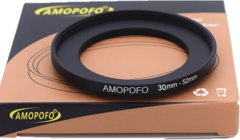 AMOPOFO 30mm-52mm Lencsekonverter Adapter CNC Fém Kamera Szűrőgyűrű