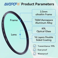 AMOPOFO 39mm UV szűrő vékony 16 rétegű multi-coating lencse védelem 4