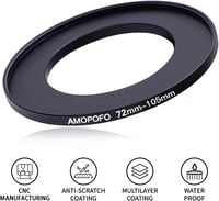 AMOPOFO 72mm-105mm Lencseátalakító Adapter CNC Fém Szűrőgyűrű 2