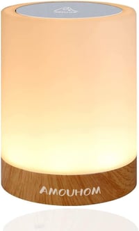 Amouhom Érintésérzékelős Éjjeli Lámpa - Tölthető Asztali LED Lámpa 3 Fényerővel, 256 RGB Színváltással, Hordozható Hangulatvilágítás 1