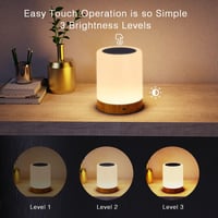 Amouhom Érintésérzékelős Éjjeli Lámpa - Tölthető Asztali LED Lámpa 3 Fényerővel, 256 RGB Színváltással, Hordozható Hangulatvilágítás 5