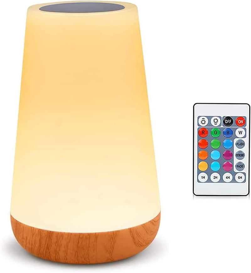 Amouhom LED éjjeli asztali lámpa, érintésvezérlés, RGB + meleg fehér