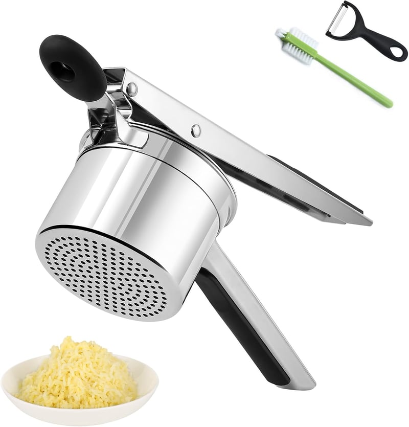 Amroicus rozsdamentes krumpliprés 450ml, burgonyamosó spaetzle és tészta préshez