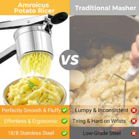 Amroicus rozsdamentes krumpliprés 450ml, burgonyamosó spaetzle és tészta préshez 2