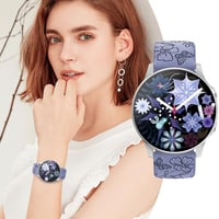 AMSKY 3 ks silikónový remienok s kvetinovým vzorom pre Samsung Galaxy Watch 7/6/5/4 40 mm 44 mm, Watch 6/4 Classic 43 mm 47 mm 42 mm 46 mm, 5 Pro 45 mm, 3 41 mm, FE 4 4