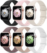 AMSKY 6 Darabos Szilikon Sport Szíj Csomag Apple Watch-hoz 38-49mm Kompatibilis iWatch Karkötő Férfi Női Puha Pántok 1