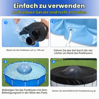 AMSNINK Pernă de iarnă pentru piscină 120 cm – Pernă de aer gonflabilă pentru prelată de iarnă, pernă rotundă antigel pentru piscine supraterane și jacuzzi 4