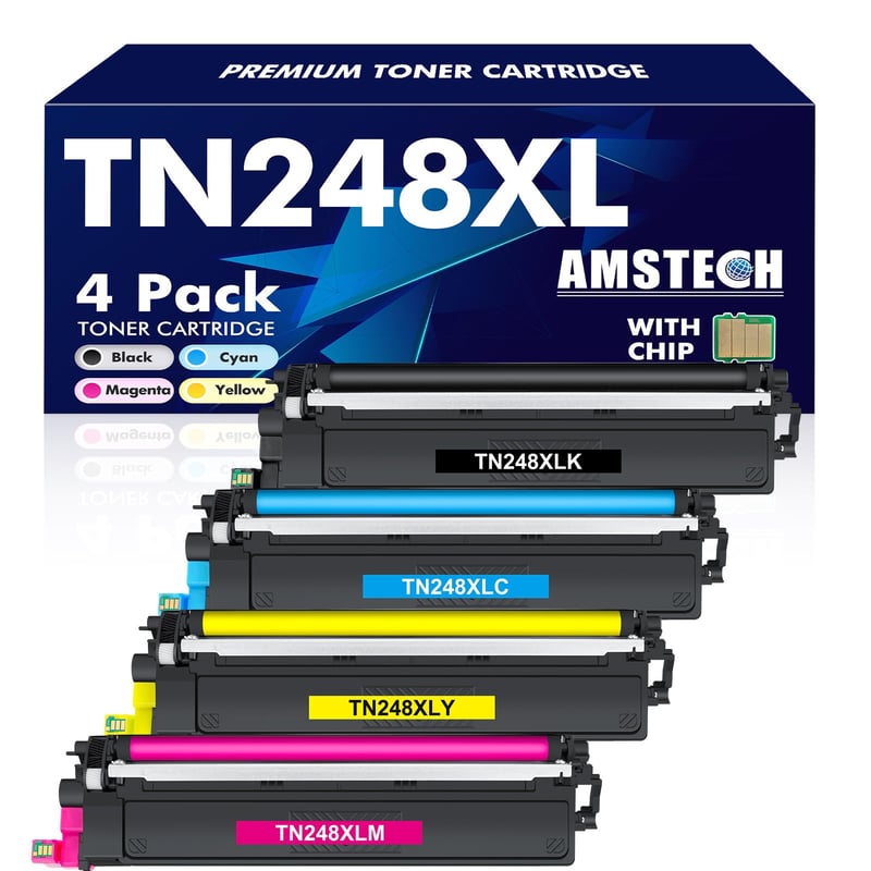 Kompatibilný toner Amstech TN-248 / TN-248XL pre tlačiarne Brother – 4 farby (CMYK)