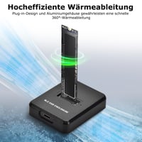 Amtake dokovacia stanica pre M.2 NVMe a SATA SSD, 10Gbps USB 3.1 Gen2 adaptér, M-Key B+M Key, 2230 2242 2260 2280 box na SSD 5