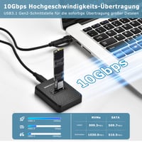 Amtake dokovacia stanica pre M.2 NVMe a SATA SSD, 10Gbps USB 3.1 Gen2 adaptér, M-Key B+M Key, 2230 2242 2260 2280 box na SSD 3