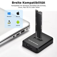 Amtake dokovacia stanica pre M.2 NVMe a SATA SSD, 10Gbps USB 3.1 Gen2 adaptér, M-Key B+M Key, 2230 2242 2260 2280 box na SSD 6