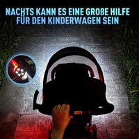 Amteker Tölthető Babakocsi Lámpa, 12 LED, 2 Világítási Mód, 360° Forgatható, USB Újratölthető, Vízálló, Univerzális Babakocsikhoz, Ajándék S 6