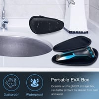 Aparat de ras electric pentru bărbați Amurhey, utilizare umedă și uscată, IPX7, cu 3 capete de schimb, trimmer pentru barbă, autonomie de 99 de minute, încărcător și etui de călătorie 8