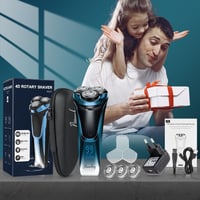 Aparat de ras electric pentru bărbați Amurhey, utilizare umedă și uscată, IPX7, cu 3 capete de schimb, trimmer pentru barbă, autonomie de 99 de minute, încărcător și etui de călătorie 7