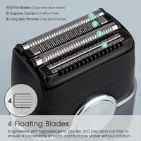 Mini aparat de ras electric pentru bărbați Amurhey cu etui de călătorie, rezistent la apă IPX7, pentru bărbierit umed și uscat, cu cap de ras cu sită și trimmer pentru fire lungi 2