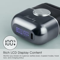 Mini aparat de ras electric pentru bărbați Amurhey cu etui de călătorie, rezistent la apă IPX7, pentru bărbierit umed și uscat, cu cap de ras cu sită și trimmer pentru fire lungi 6