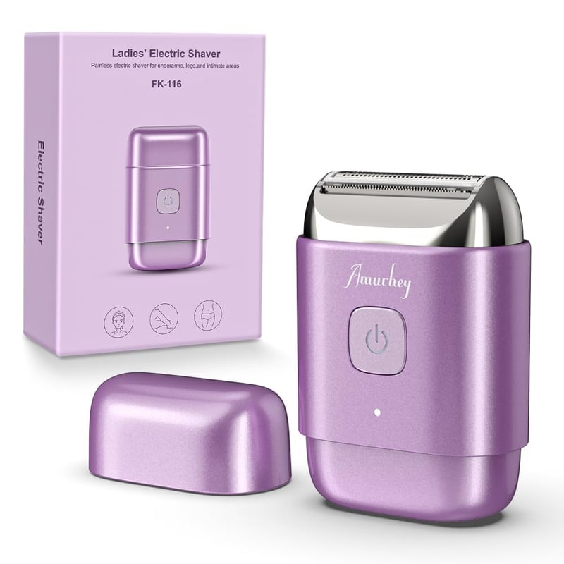 Aparat de Ras Intim Electric Mini Amurhey pentru Femei – 70 de Minute de Autonomie, Rezistent la Apă IPX7, Aparat de Ras pentru Doamne