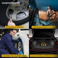 AMVIA 1,5 Tonna Autóemelő Szett Hordozható Ollós Emelő Autóhoz SUV-hez Vészhelyzeti Csomag Kulccsal - 1.5 Ton Car Jack Kit 4