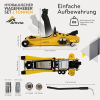 AMVIA 2 Tonna Hidraulikus Emelő Kofferrel, Hordozható Autóemelő SUV és Autóhoz 4