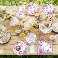 Amycute Pillangós Születésnapi Tányér Szett 100 Darab Parti Dekoráció Lányoknak 4