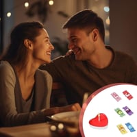 Amycute Színes Szív Alakú Teamécsesek 60 db, 2 Óra Égési Idő, Illatmentes Gyertyák Valentin-napra, Esküvőre, Dekorációhoz 5