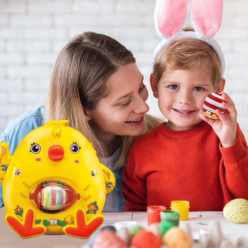 Amycute Tojásfestő Gép Forgóval, DIY Húsvéti Tojás Dekoráló Készlet, Kreatív Húsvéti Díszítés és Ajándék