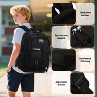 Školský batoh Amythe pre chlapcov a tínedžerov, 27 l, vodoodolný, s priehradkou na 15,6" notebook, veľkokapacitný batoh pre stredoškolákov 2