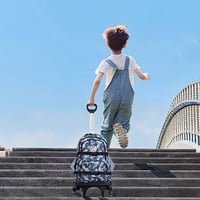 Amythe Összecsukható Alumínium Iskolatáska Trolley - 6 Kerekes Gurulós Hátizsák Kocsi Gyerekeknek, Peremvédelemmel, Vízálló 7