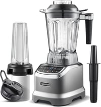 AMZCHEF 2000W Turmixgép 2in1 Állvány Mixer - 1,85L + 600ml Tartály 6 Pengés Smoothie Készítő LED Kijelzővel Szürke 1