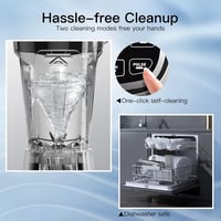 AMZCHEF 2000W Turmixgép 2in1 Állvány Mixer - 1,85L + 600ml Tartály 6 Pengés Smoothie Készítő LED Kijelzővel Szürke 7