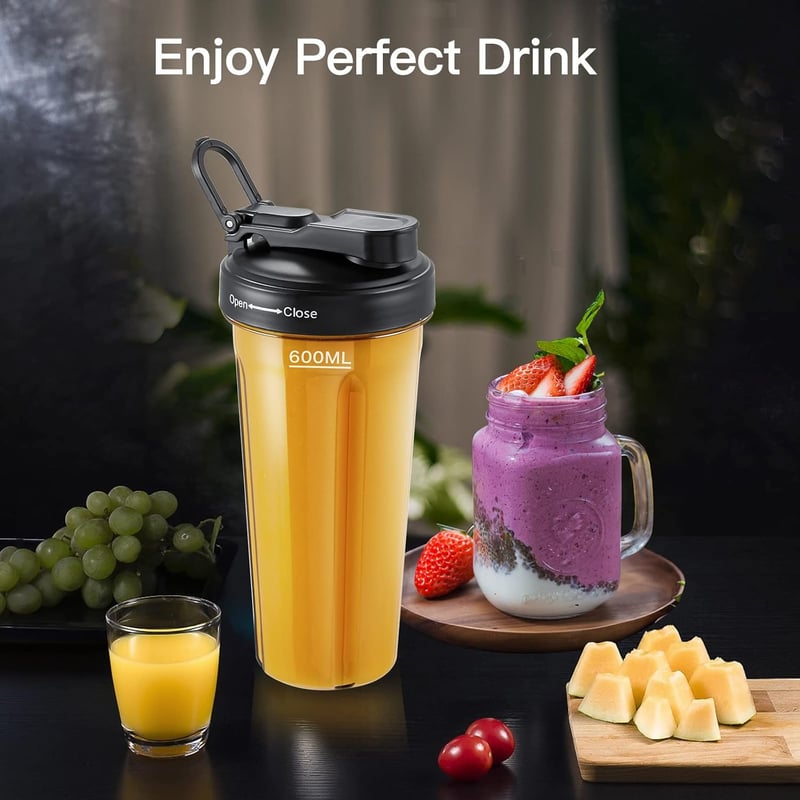 AMZCHEF 2000W Turmixgép 2in1 Állvány Mixer - 1,85L + 600ml Tartály 6 Pengés Smoothie Készítő LED Kijelzővel Szürke