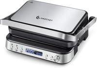 AMZCHEF 4 az 1-ben kontaktgrill, waffelsütő és szendvicssütő 2000W, antihaftbevonatos lemezek 1