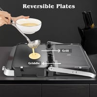 AMZCHEF 4 az 1-ben kontaktgrill, waffelsütő és szendvicssütő 2000W, antihaftbevonatos lemezek 5
